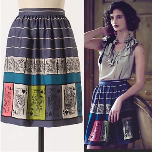 Anthropologie Dresses & Skirts - ANTHROPOLOGIE Pinochle Cards Skirt size 0